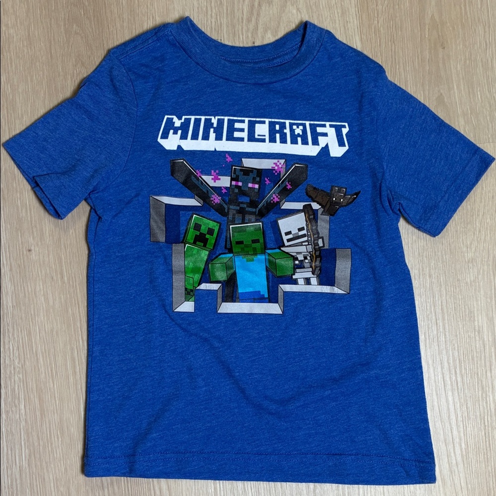 Mojang Studios Official Minecraft Product Blue Short Sleeve T-Shirt XS